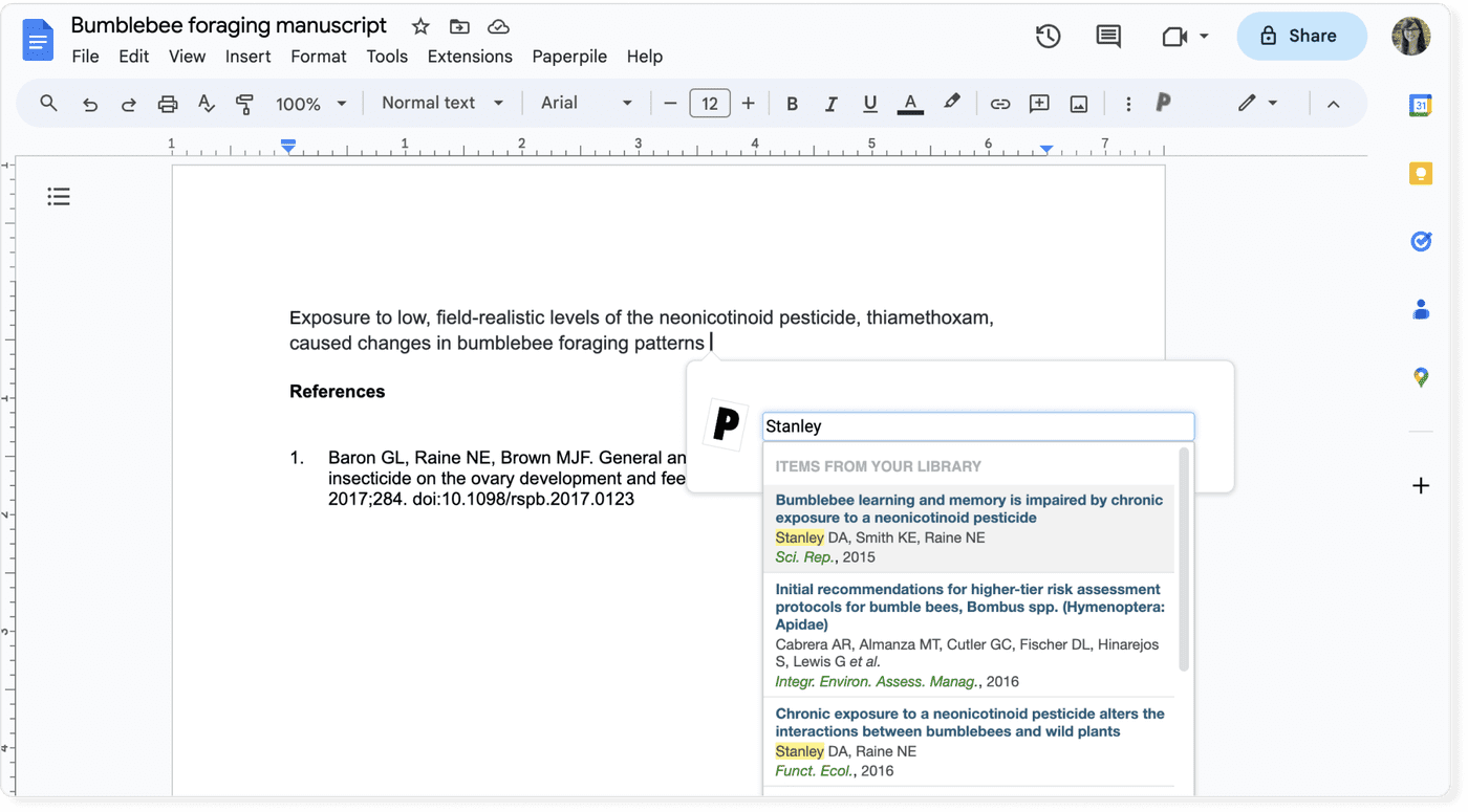 Create citations in Google Docs